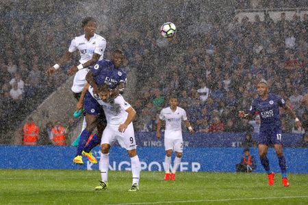 Football Soccer Britain - Leicester City v Swansea City - Premier League - King Power Stadium - 27/8/16 Swansea City's Leroy Fer scores their first goal Reuters / Darren Staples