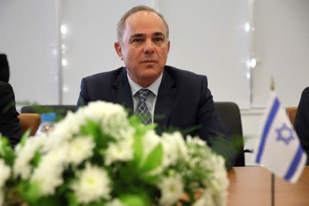 FILE PHOTO: Israeli Energy Minister Yuval Steinitz at an event in Nicosia, Cyprus December 5, 2017. REUTERS/Yiannis Kourtoglou/File Photo