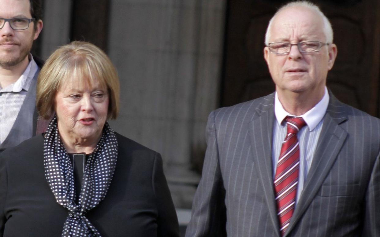 Grandmother Carole Peters, 60 and her husband Kim Peters, outside Central London County Court - Copyright property of Champion News Service Ltd