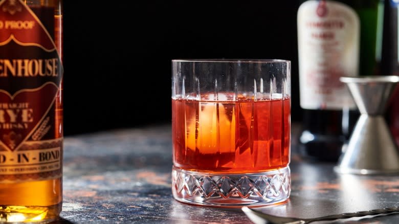 Classic Boulevardier cocktail