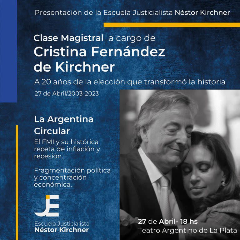 Cristina Kirchner hablará el jueves en La Plata