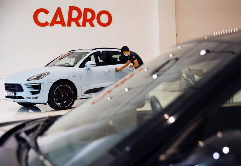 A view of the Carro signage at their showroom in Singapore