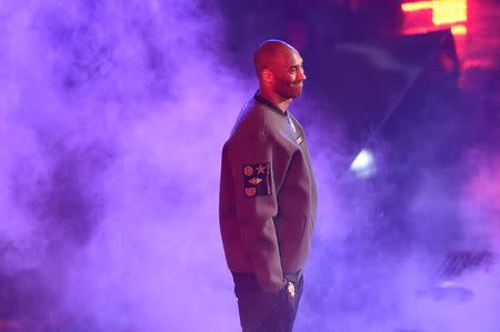 Feb 14, 2016; Toronto, Ontario, CAN; Western Conference forward Kobe Bryant of the Los Angeles Lakers (24) looks on during player introductions prior to the NBA All Star Game at Air Canada Centre. Mandatory Credit: Peter Llewellyn-USA TODAY Sports