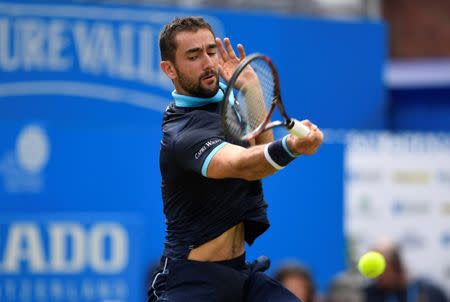 Tennis - Aegon Championships - Queen’s Club, London, Britain - June 22, 2017 Croatia's Marin Cilic in action during his second round match against USA's Stefan Kozlov Action Images via Reuters/Tony O'Brien