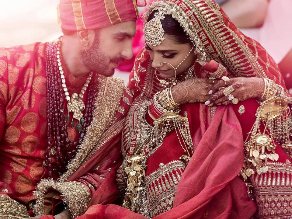 Ranveer Singh and Deepika Padukone at their wedding