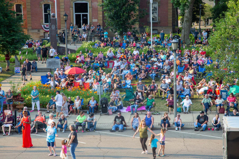 Coshocton County residents filled the Courthouse lawn Saturday night enjoying a great show from Fleetwood Mac Mania, part of the summer concert series provided by Our Town Coshocton.