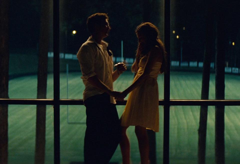 This still image from the 2013 feature "The Spectacular Now" shows (L-R) Miles Teller and Shailene Woodley in a scene filmed in Athens, Ga.