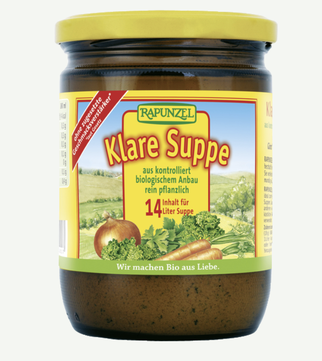 Rückruf: Rapunzel Klare Suppe 250 g im Glas mit Mindesthaltbarkeitsdatum (MHD) 18.09.2020. (Bild: Rapunzel)