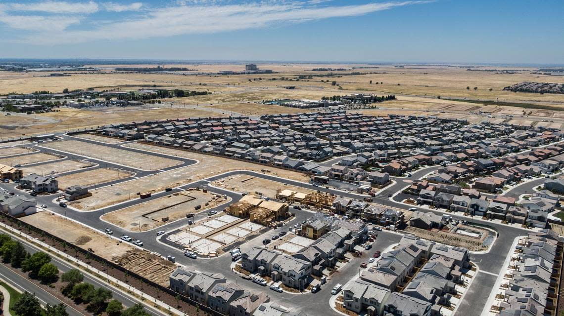 A housing development in Lincoln is under construction in July near Highway 65. Over the past three years, the city’s growth rate was the fifth highest among cities in California with at least 40,000 residents, according to The Bee’s analysis.
