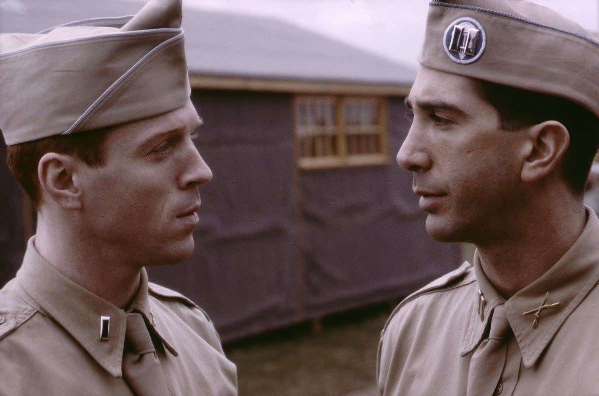 Damian Lewis and David Schwimmer portrayed the horrors of the Second World War in ‘Band of Brothers’ (Sky)