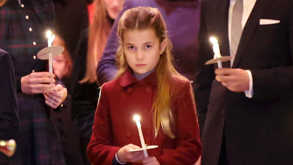 LONDON, ENGLAND – DECEMBER 08: Princess Charlotte of Wales attends The “Together At Christmas” Carol Service at Westminster Abbey on December 08, 2023 in London, England. Spearheaded by The Princess of Wales, and supported by The Royal Foundation, the service is a moment to bring people together at Christmas time and recognise those who have gone above and beyond to help others throughout the year. (Photo by Chris Jackson/Getty Images)