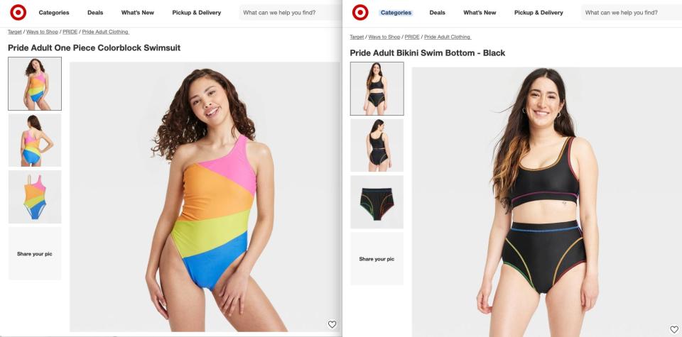 Target's Pride swimsuits
