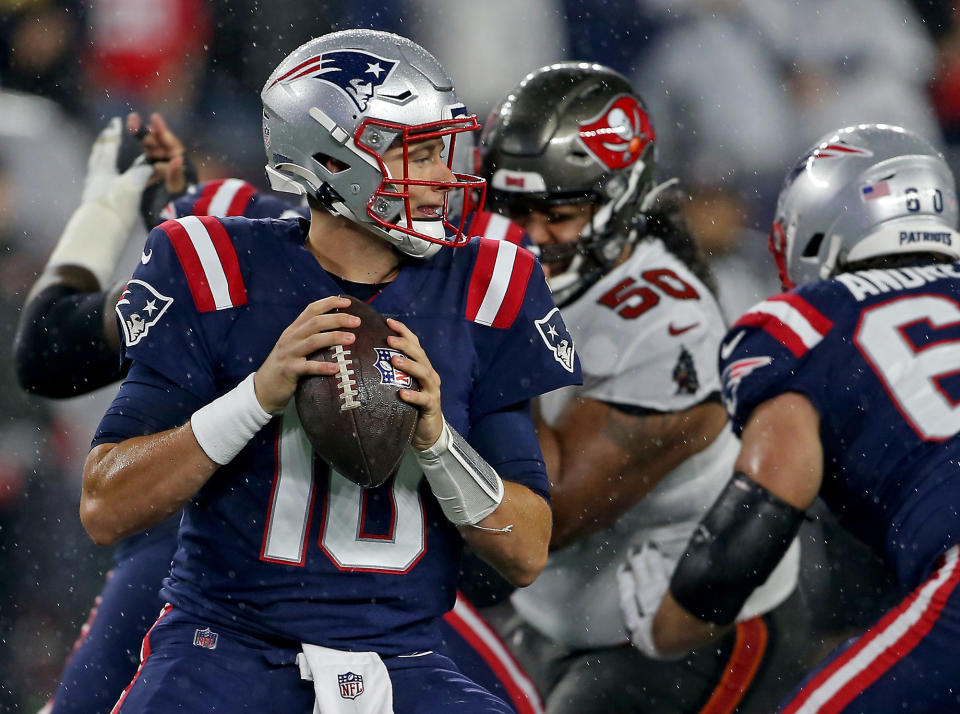 Mac Jones was one of the rookie quarterbacks who played much better in Week 4.  (Staff Photo By Matt Stone/MediaNews Group/Boston Herald)