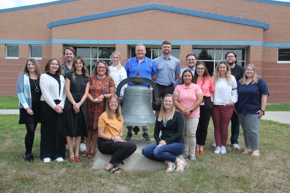New teachers in the Perry Community School District for the 2023-24 school year pose for a photo.