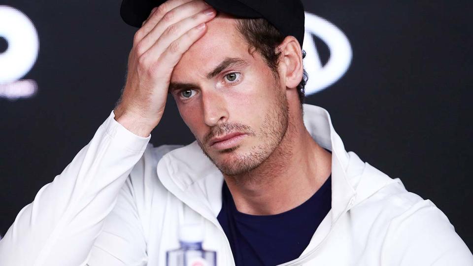 Andy Murray, pictured here speaking to the media at the 2019 Australian Open.
