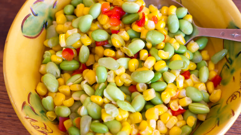 colorful bowl of succotash 