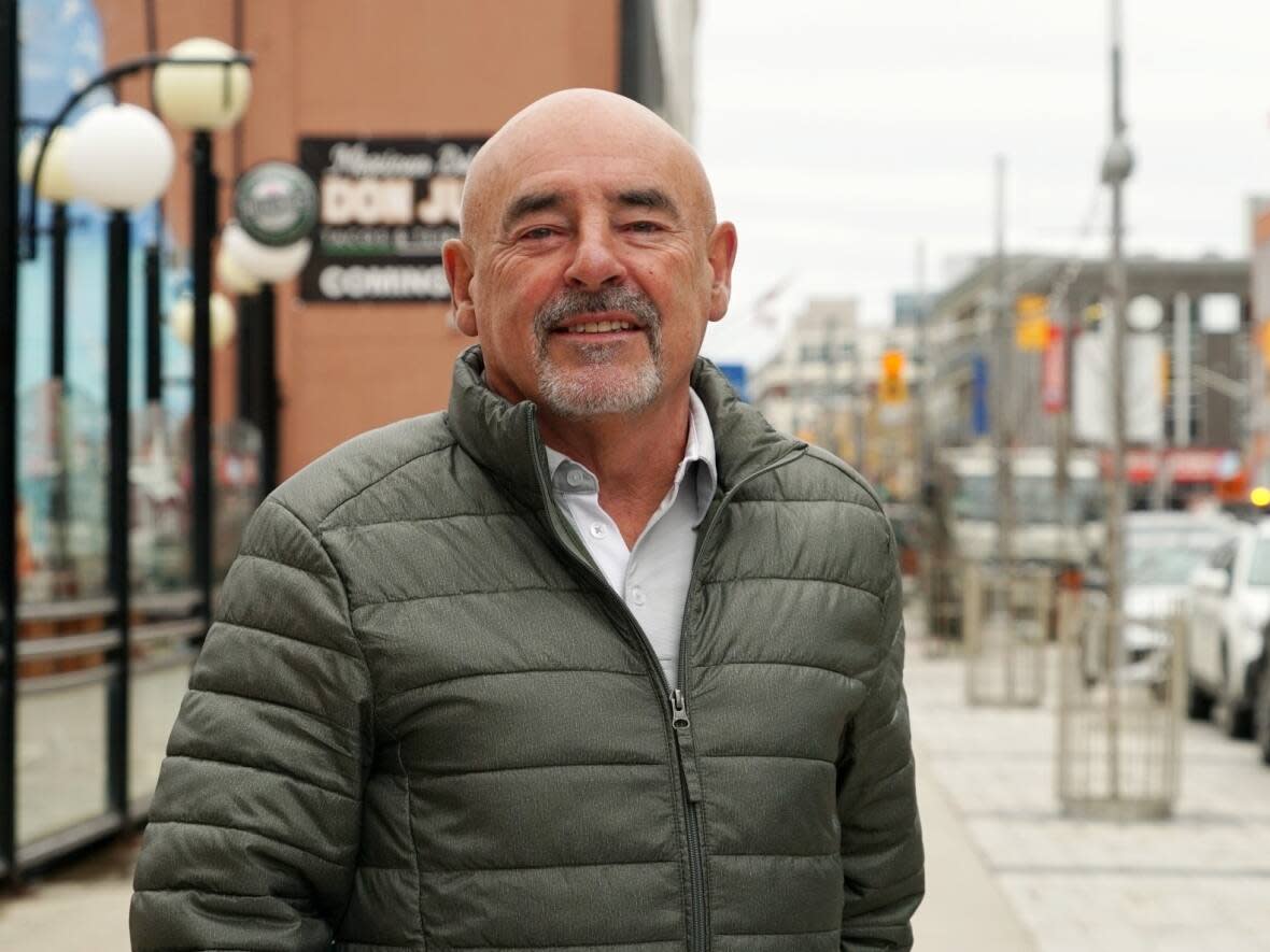 Jim Stewart is chair of the Waterloo Region Health Coalition, the local chapter of the Ontario Health Coalition. The healthcare advocacy group launched a new campaign today to push against the province's move to expand medical procedures to private clinics.  (Carmen Groleau/CBC - image credit)