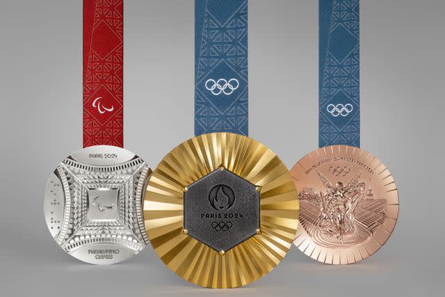 <p>Paris 2024 Olympics</p> View of the new medals