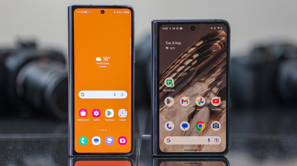 A photo of the Google Pixel Fold and Samsung Galaxy Z Fold 5