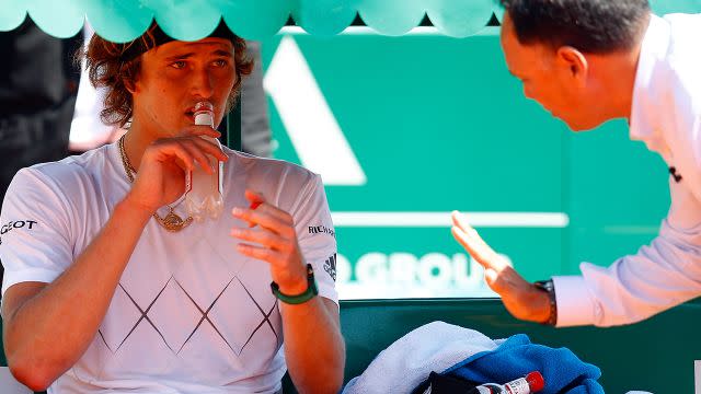 Zverev was in a bad mood all match. Image: Getty