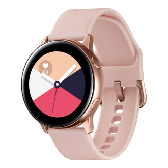 The Samsung Galaxy Active smart watch in Rose Gold