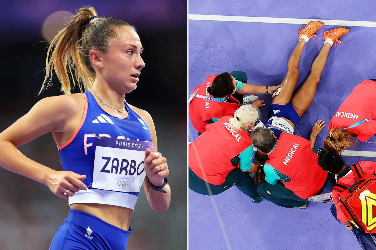 <p>Christian Petersen/Getty; Richard Heathcote/Getty</p> Alessia Zarbo of Team France on Aug. 9, 2024