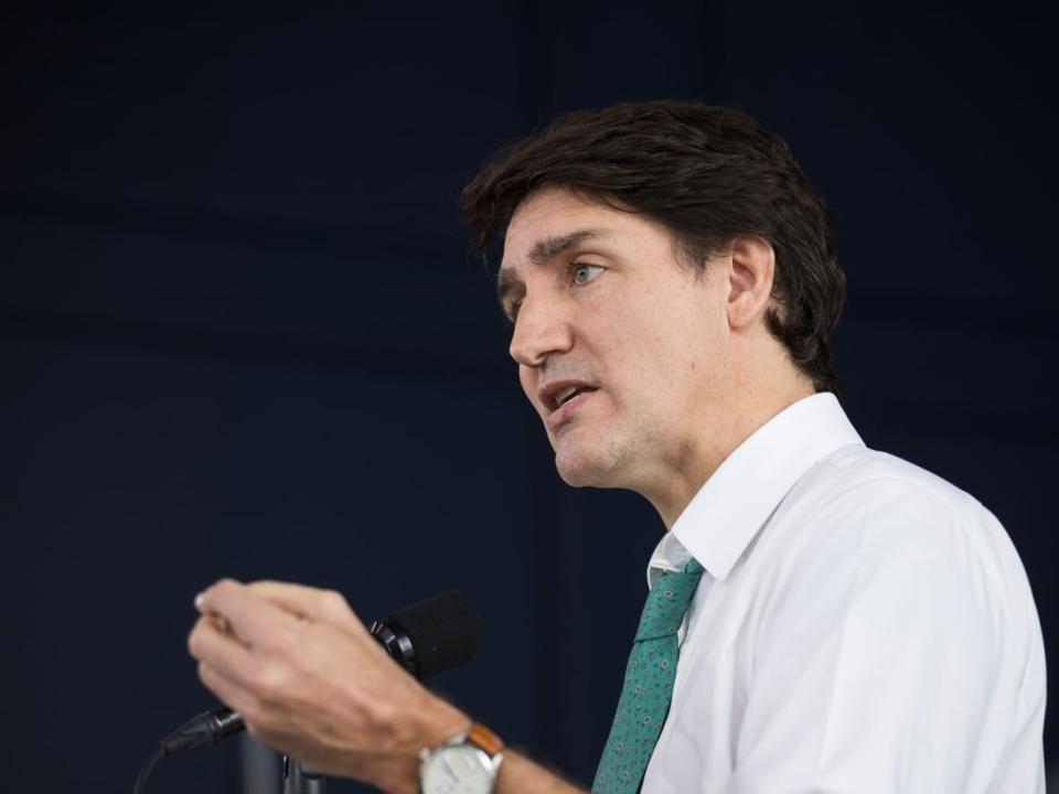 Prime Minister Justin Trudeau was asked during a press conference on Friday about Russian President Vladimir Putin using the Hunka affair to mock Ukrainian President Volodymyr Zelenskyy and Canadian officials. (The Canadian Press/Nick Iwanyshyn - image credit)