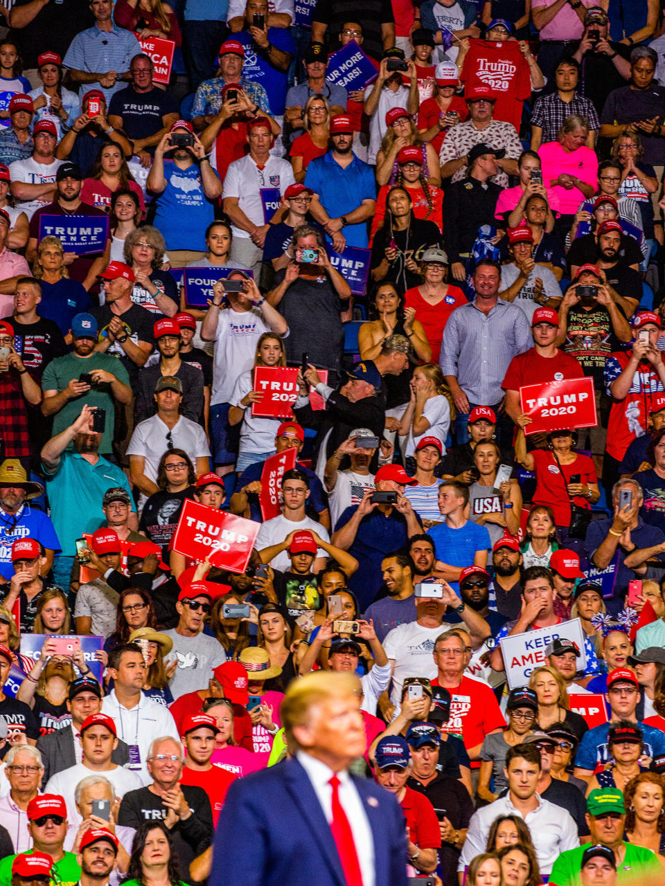 Trump officially kicks off his re-election campaign on June 18 at a rally in Orlando’s Amway Center. | David Williams—Redux for TIME