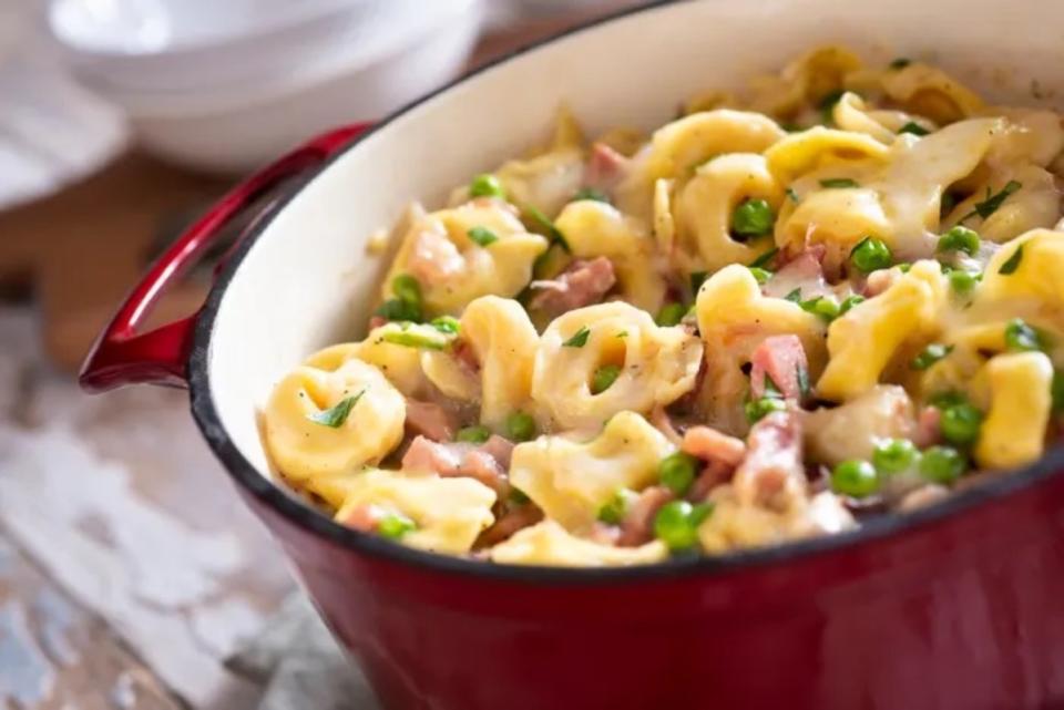 <p>Theresa Graco</p><p>A rich, indulgent pasta supper that takes less than 30 minutes to make.</p><p><strong>Get the recipe: <a href="https://parade.com/1390428/theresagreco/tortellini-alla-panna/" rel="nofollow noopener" target="_blank" data-ylk="slk:Tortellini alla Panna;elm:context_link;itc:0;sec:content-canvas" class="link ">Tortellini alla Panna</a></strong></p>