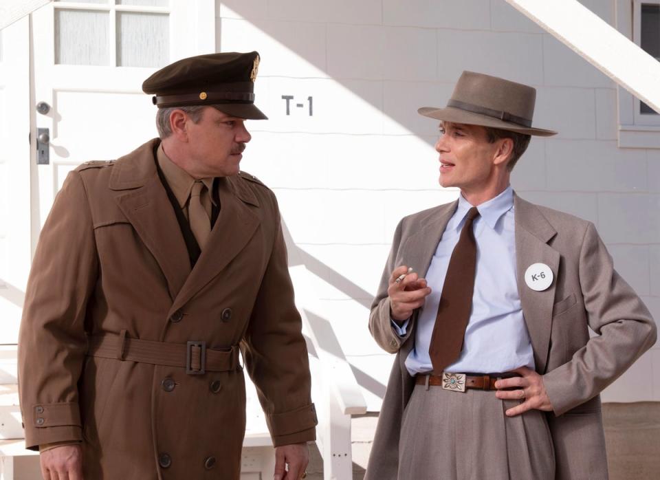 Matt Damon und Cillian Murphy in Oppenheimer (© Universal Studios. Alle Rechte vorbehalten.)