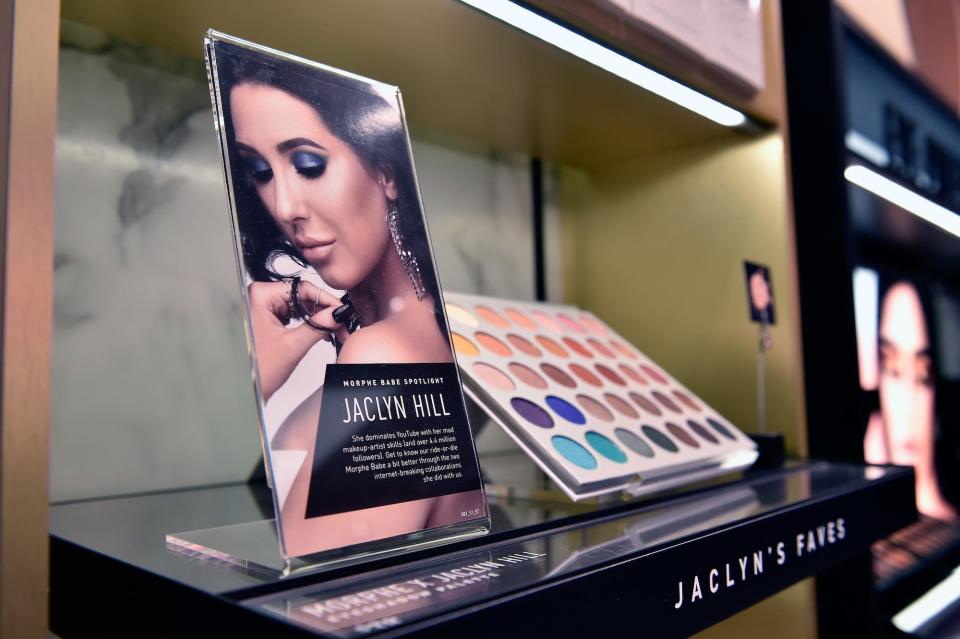 The Jaclyn Hill x Morphe eye-shadow palette at the brand's store in Las Vegas, Nevada.