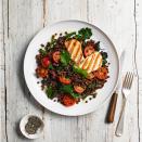 <p>Warm, hearty lentils are mixed kale, cherry tomatoes and salty, squeeky grilled halloumi. Nutritious and delicious.</p><p><strong>Recipe: <a href="https://www.goodhousekeeping.com/uk/food/recipes/a559288/warm-halloumi-salad/" rel="nofollow noopener" target="_blank" data-ylk="slk:Warm halloumi salad;elm:context_link;itc:0;sec:content-canvas" class="link ">Warm halloumi salad</a></strong></p>