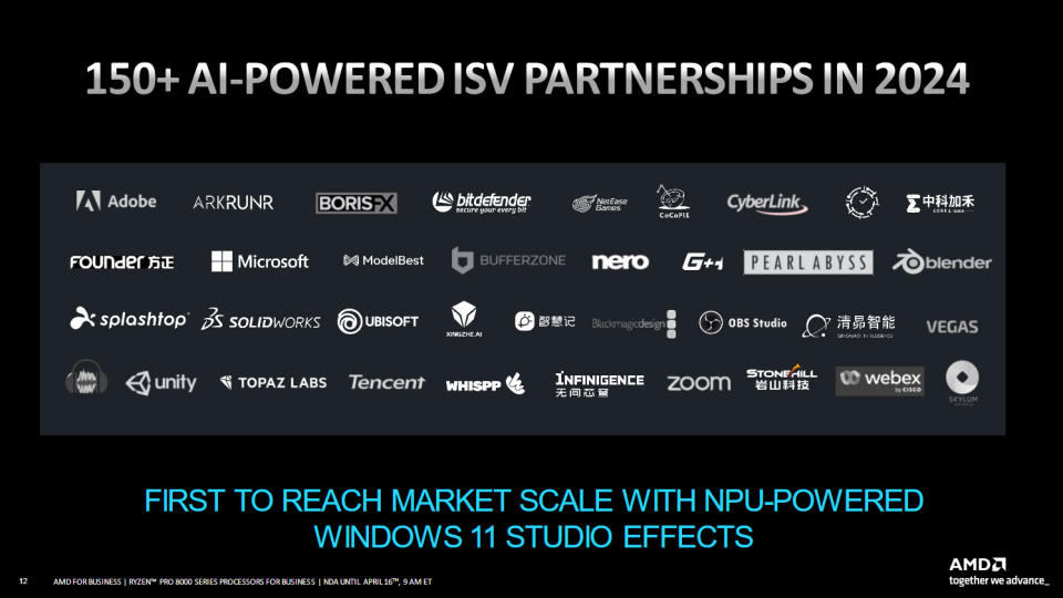 AMD Ryzen PRO 8000 Series app partnerships