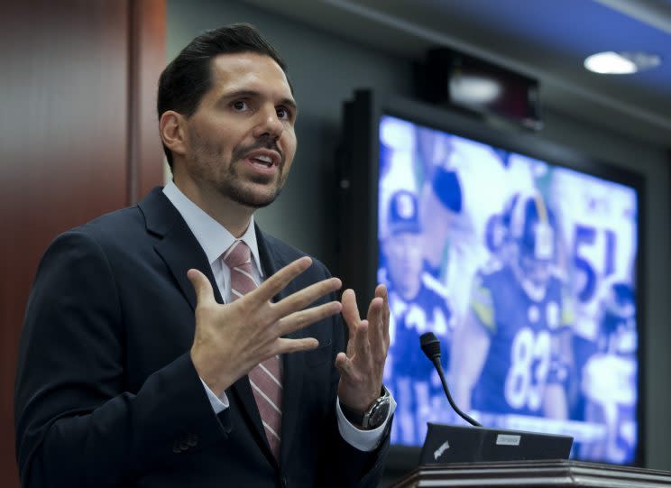 Dean Blandino has reportedly resigned from his job as NFL vice president of officiating. (AP)