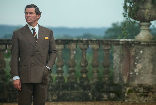 Dominic West in character as Prince Charles in Netflix's The Crown