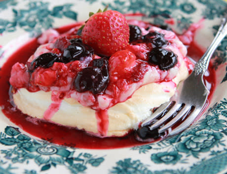 Downtown Abbey | Berry Meringue Pudding