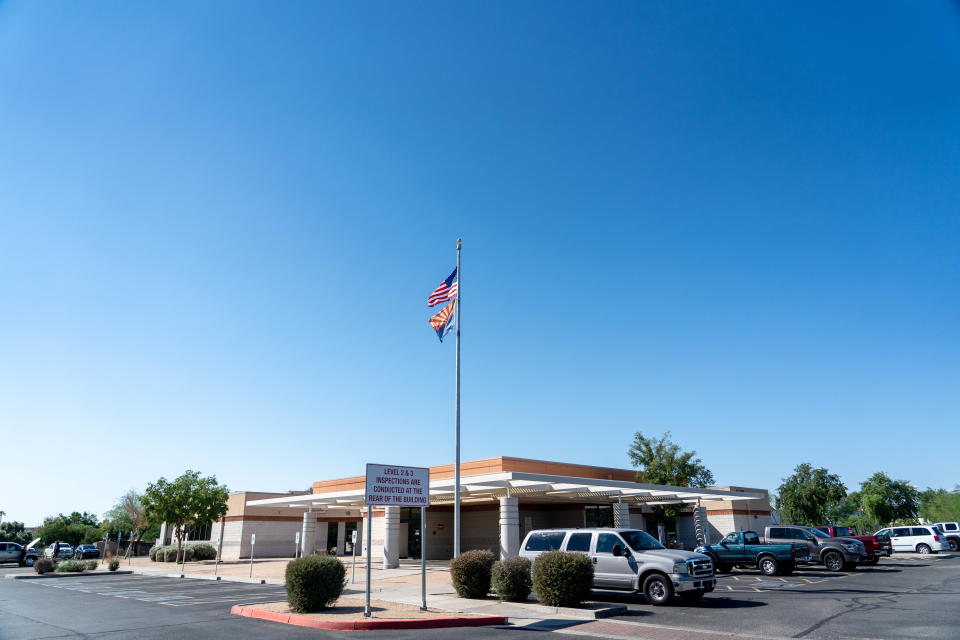 A view of the Arizona Department of Transportation Motor Vehicle Division Customer Service Center in Glendale on Sept. 27, 2022.