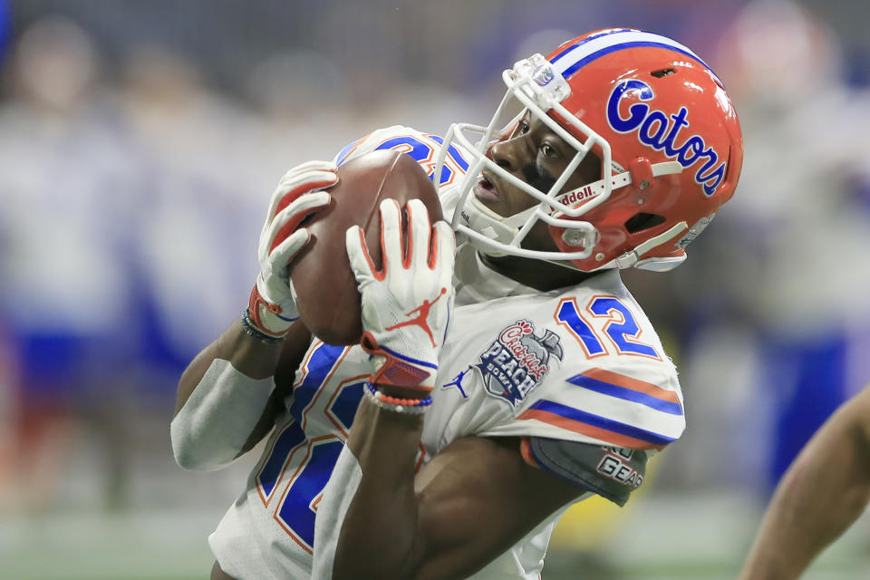 Florida WR Van Jefferson looked the part on Day 1 of the 2020 Senior Bowl. (Photo by David John Griffin/Icon Sportswire via Getty Images)