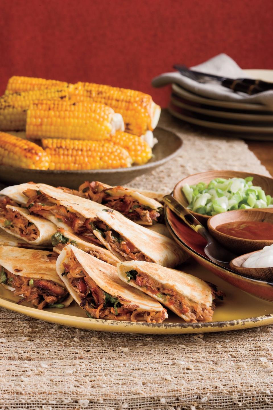 Barbecued Pork Quesadillas