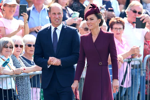 <p>Chris Jackson/Getty Images</p> Prince William and Kate Middleton in Wales in Sept. 2023