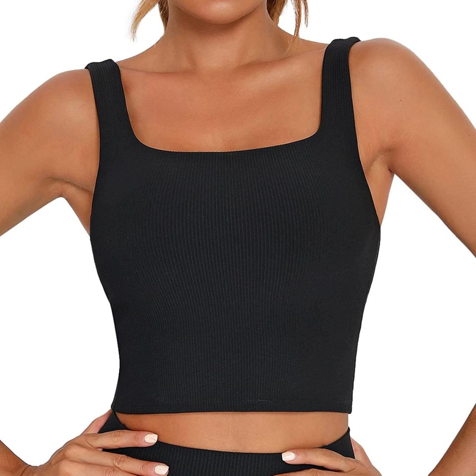 <p>The <span>FITTIN Women's Longline Sports Bra</span> ($19) is such a cute loungewear find that's perfect for everyday life, from low-impact workouts to running errands. It's a ribbed tank with a built-in bra and comes in a variety of colors. </p>