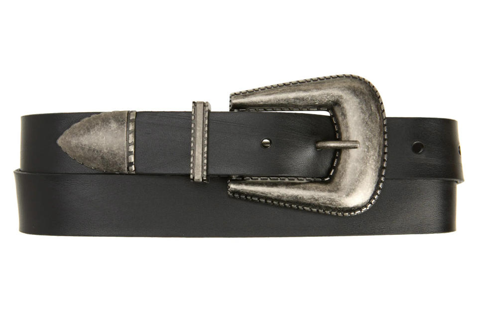 Saint Laurent Folk Buckle Leather Belt