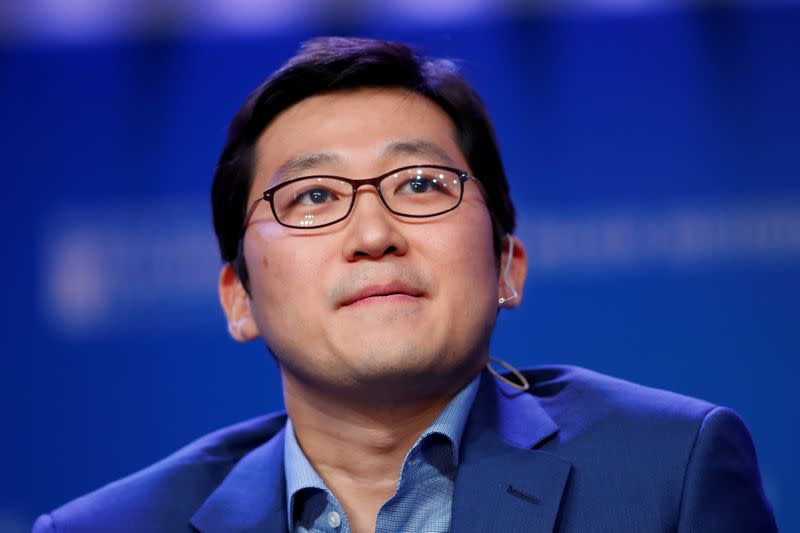 FILE PHOTO: Bom Kim Founder and CEO, Coupang speaks during the Milken Institute's 22nd annual Global Conference in Beverly Hills, California