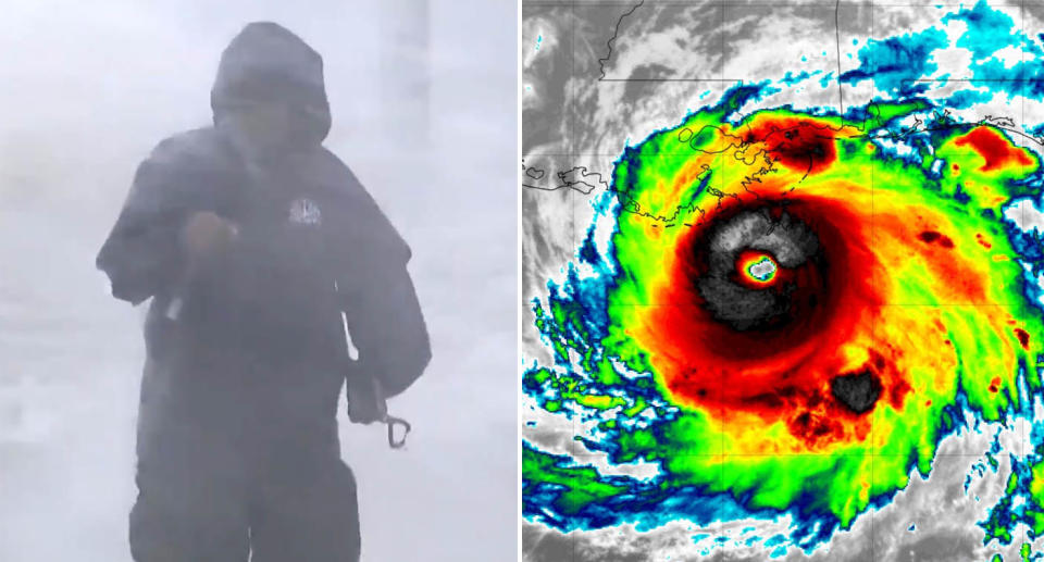 Al Roker was among the weather reporters to brave the conditions. Source: NBC/FEMA