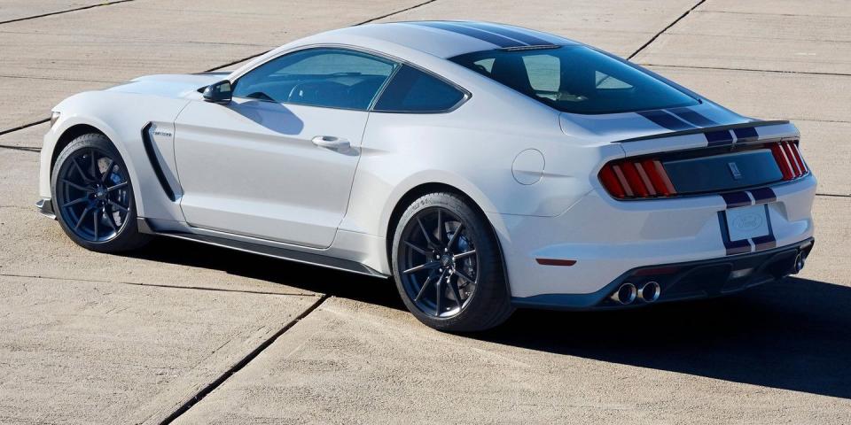 <p>The GT350's engine stands out among most American V-8s because it uses a flat-plane crankshaft. This allows for a higher redline and <a href="https://www.roadandtrack.com/car-culture/videos/a29973/ford-shelby-gt350-aftermarket-exhaust/" rel="nofollow noopener" target="_blank" data-ylk="slk:some seriously exotic sounds;elm:context_link;itc:0;sec:content-canvas" class="link ">some seriously exotic sounds</a>. </p>