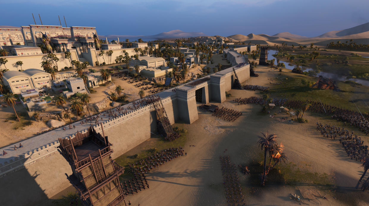  The walls of a city in Total War: Pharaoh. 