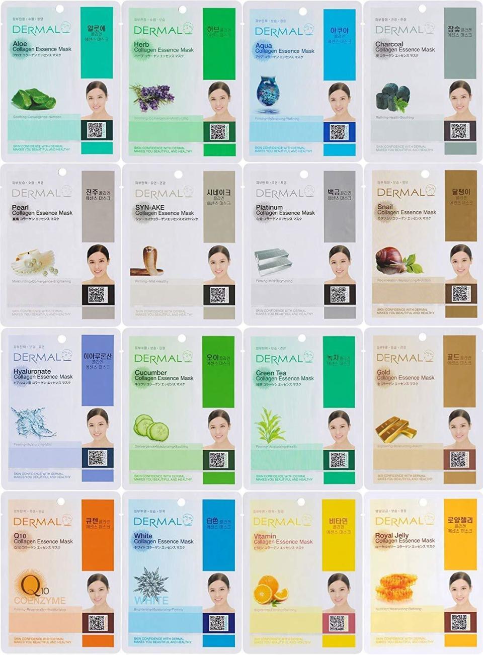 Treat yourself to some self-care time. These masks contain collagen and vitamin E to help keep dryness at bay and wake up tired skin. <br /><br /><strong>Promising review:</strong> "These sheet masks are legit. I use one every night, it has been week one and my skin has never looked better! <strong>My skin feels smooth, it looks soft, clear, bright, and glows! Not only does it work on me but my mom has been using them with me and there has been obvious improvement in her skin texture.</strong> After washing my face at night, I slap one of these babies on for 30 minutes and remove the sheet. Massage the extra essence into my skin and neck and I wake up with dewy, soft, supple, and glowing skin. My skin stays moisturized all day. I can&rsquo;t live without these now. The price is so worth it for the results." &mdash; <a href="https://amzn.to/3v9Qhub" target="_blank" rel="nofollow noopener noreferrer" data-skimlinks-tracking="5735076" data-vars-affiliate="Amazon" data-vars-href="https://www.amazon.com/gp/customer-reviews/R1JMPLVG7PJLYO?tag=bfnusrat-20&amp;ascsubtag=5735076%2C22%2C27%2Cmobile_web%2C0%2C0%2C15806884" data-vars-keywords="cleaning,fast fashion,skincare" data-vars-link-id="15806884" data-vars-price="" data-vars-product-id="15930615" data-vars-retailers="Amazon">Amy</a>﻿<br /><br /><strong>Get a 16-pack from Amazon for <a href="https://amzn.to/3uXkKeF" target="_blank" rel="nofollow noopener noreferrer" data-skimlinks-tracking="5735076" data-vars-affiliate="Amazon" data-vars-asin="B00BAM7F8C" data-vars-href="https://www.amazon.com/dp/B00BAM7F8C?tag=bfnusrat-20&amp;ascsubtag=5735076%2C22%2C27%2Cmobile_web%2C0%2C0%2C15806841" data-vars-keywords="cleaning,fast fashion,skincare" data-vars-link-id="15806841" data-vars-price="" data-vars-product-id="16272545" data-vars-product-img="https://m.media-amazon.com/images/I/51GpwVkKFXL._SL500_.jpg" data-vars-product-title="DERMAL Korea Collagen Essence Full Face Facial Mask Sheet, 16 Combo Pack" data-vars-retailers="Amazon">$9.99</a>.</strong>