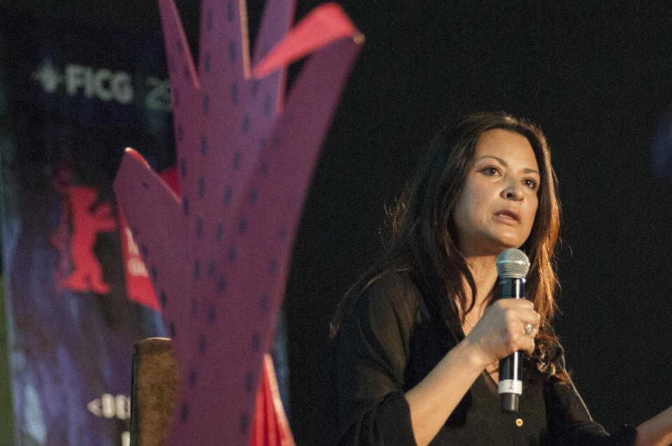 GUADALAJARA, MEXICO - MARCH 24:  Elpidia Carrillo during a Master Class conference within 'Talent Campus' as part of day four of Guadalajara International Film Festival festival on March 24, 2014 in Guadalajara, Mexico.(Photo by Servando Gomez Camarillo/LatinContent/GettyImages)  