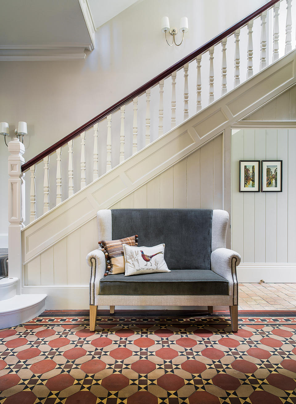 11. Embrace history with encaustic hallway tiles