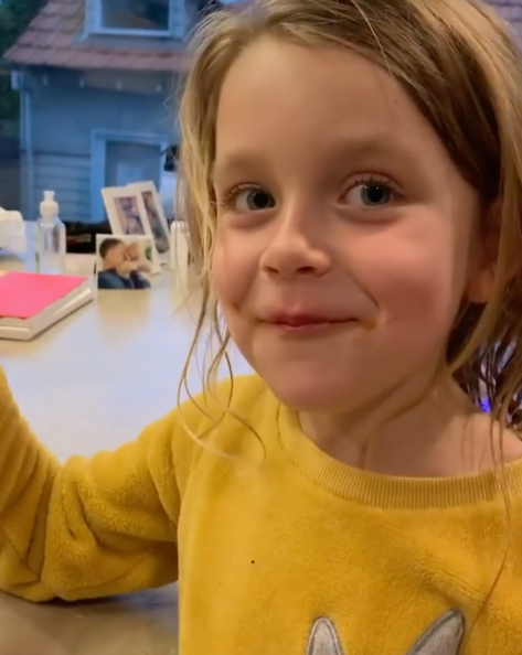 Carrie's five-year-old daughter, Evie had some insightful thoughts about Victoria's stage 4 lockdown measure. Photo: Instagram/bickmorecarrie.